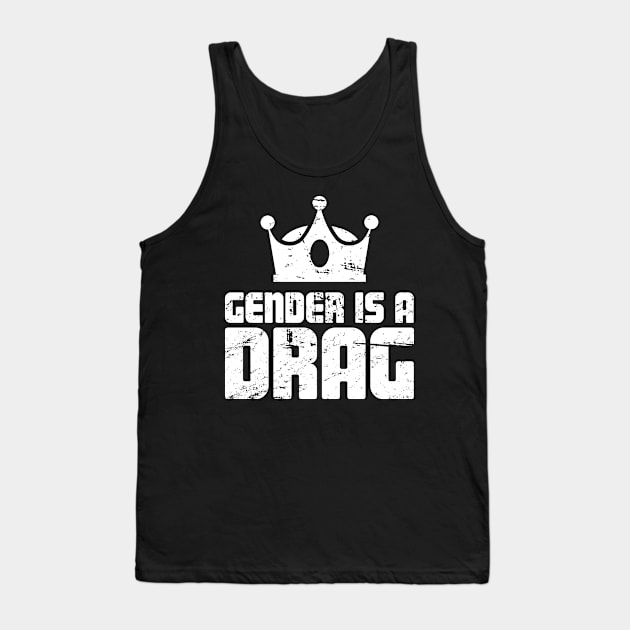 Funny LGBT Gay Pride Drag King Tank Top by Wizardmode